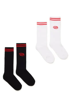 DIESEL Set da due paia di calzini con logo oval D | Bambino Calzini | Oval D By Diesel
