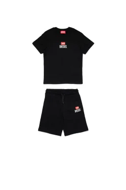DIESEL Set t-shirt e bermuda in jersey con logo D | Bambino Tute | Tute
