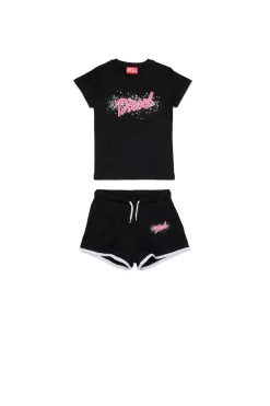 DIESEL Set t-shirt e shorts in jersey con logo | Tute