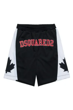 DSQUARED2 Shorts basket con Canadian Leaf | Bambino Shorts | Activewear