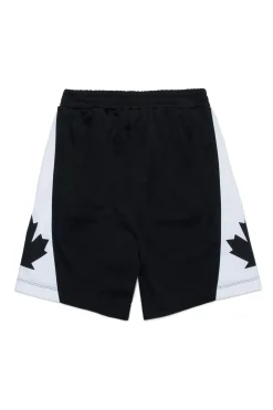DSQUARED2 Shorts basket con Canadian Leaf | Bambino Shorts | Activewear