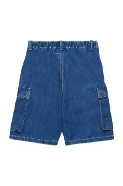 MM6 MAISON MARGIELA Shorts cargo in denim blu medio | Bambino Shorts | Denim-Mania