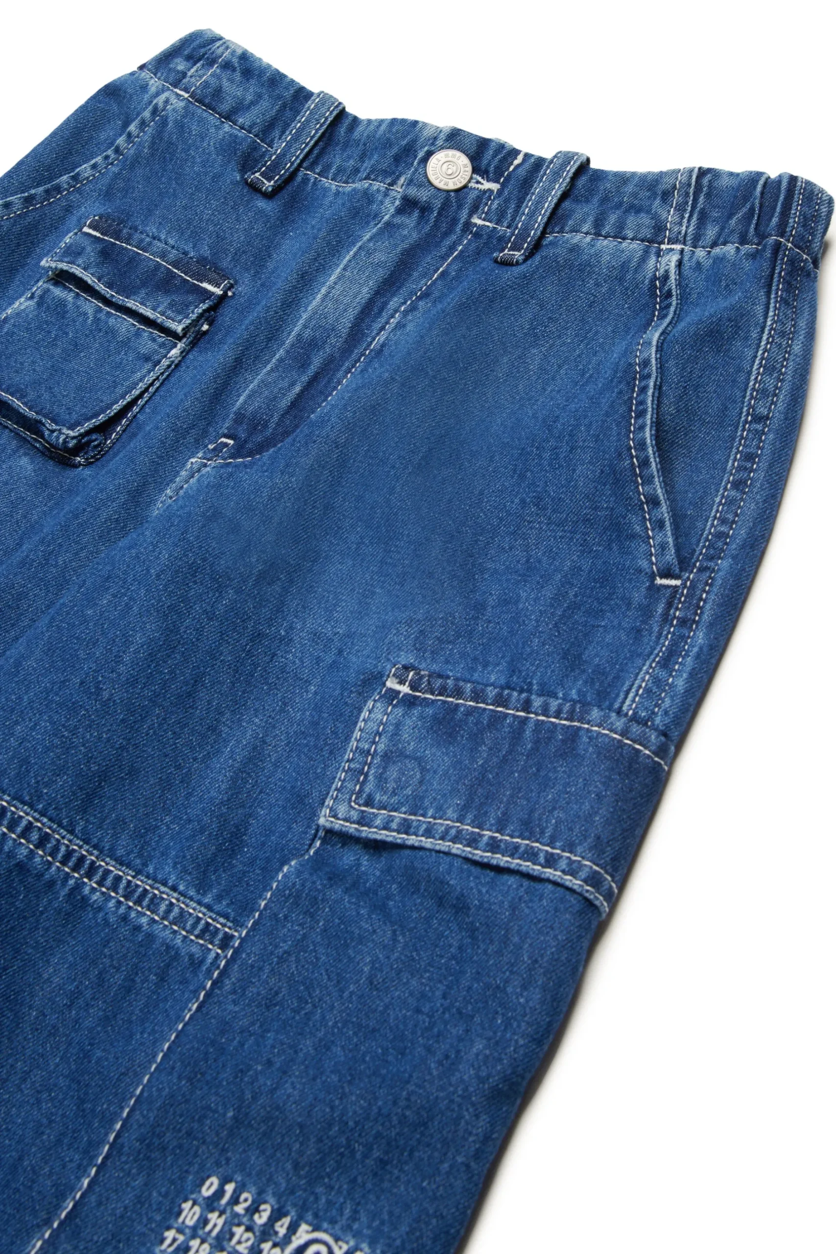 MM6 MAISON MARGIELA Shorts cargo in denim blu medio | Bambino Shorts | Denim-Mania
