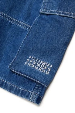 MM6 MAISON MARGIELA Shorts cargo in denim blu medio | Bambino Shorts | Denim-Mania