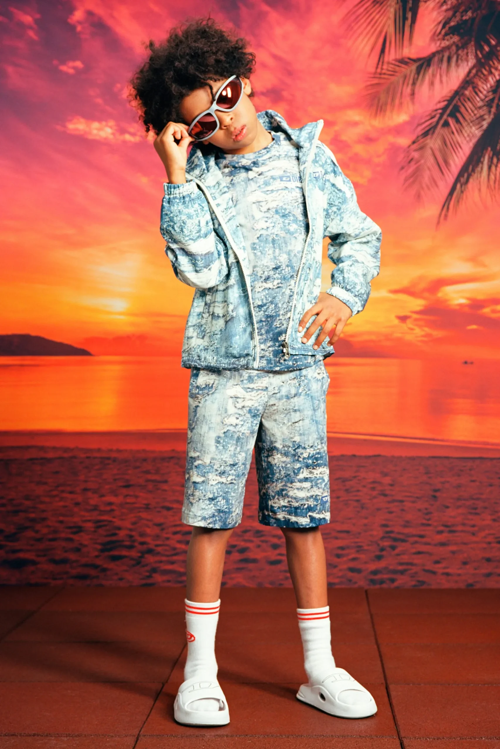 DIESEL Shorts con stampa effetto denim strappato | Bambino Shorts