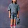 DSQUARED2 Shorts in denim blu medio con abrasioni | Bambino Denim-Mania | Denim-Mania