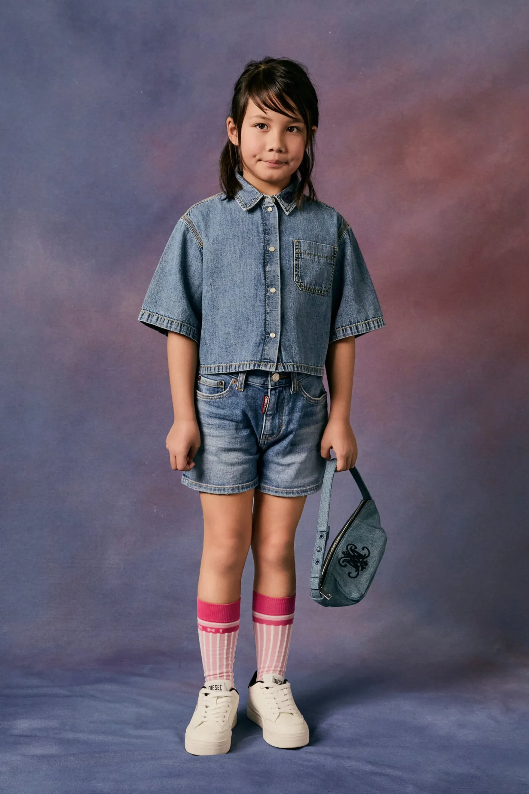 DSQUARED2 Shorts in denim blu medio con abrasioni | Bambino Denim-Mania | Denim-Mania
