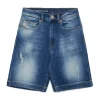 DIESEL Shorts in denim blu medio con strappi | Bambino Shorts
