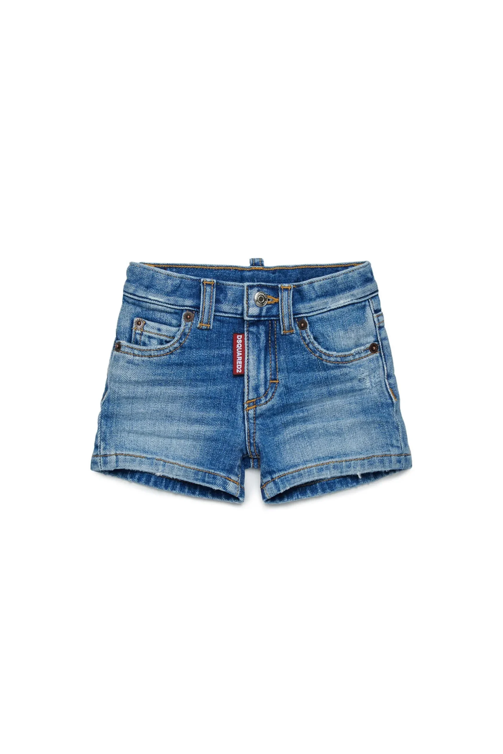 DSQUARED2 Shorts in denim blu medio con abrasioni | Bambino Denim-Mania | Denim-Mania