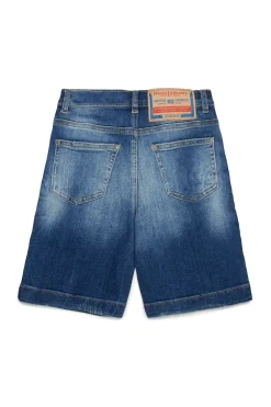 DIESEL Shorts in denim blu medio con strappi | Bambino Shorts