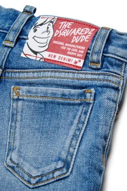 DSQUARED2 Shorts in denim blu medio con abrasioni | Bambino Denim-Mania | Denim-Mania