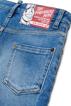 DSQUARED2 Shorts in denim blu medio con abrasioni | Bambino Denim-Mania | Denim-Mania