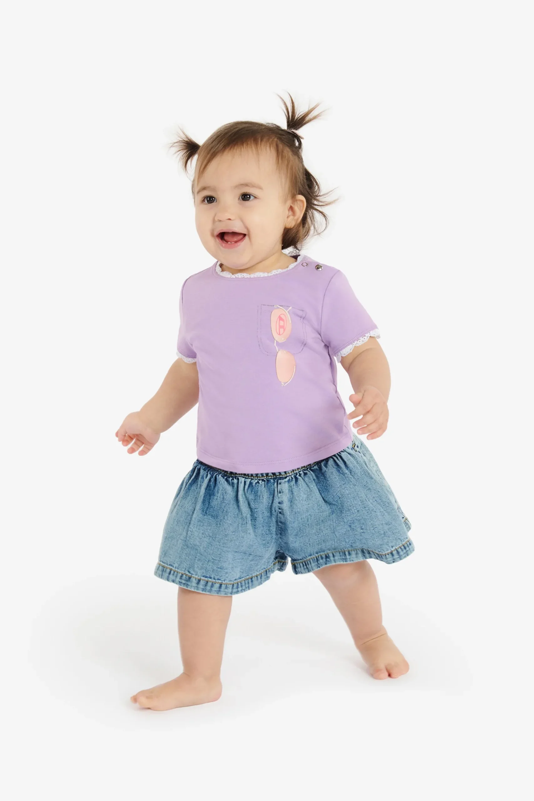DIESEL Shorts in denim chiaro con logo Oval D | Bambino Denim-Mania | Denim-Mania