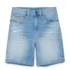 DIESEL Shorts in denim chiaro con abrasioni | Bambino Shorts