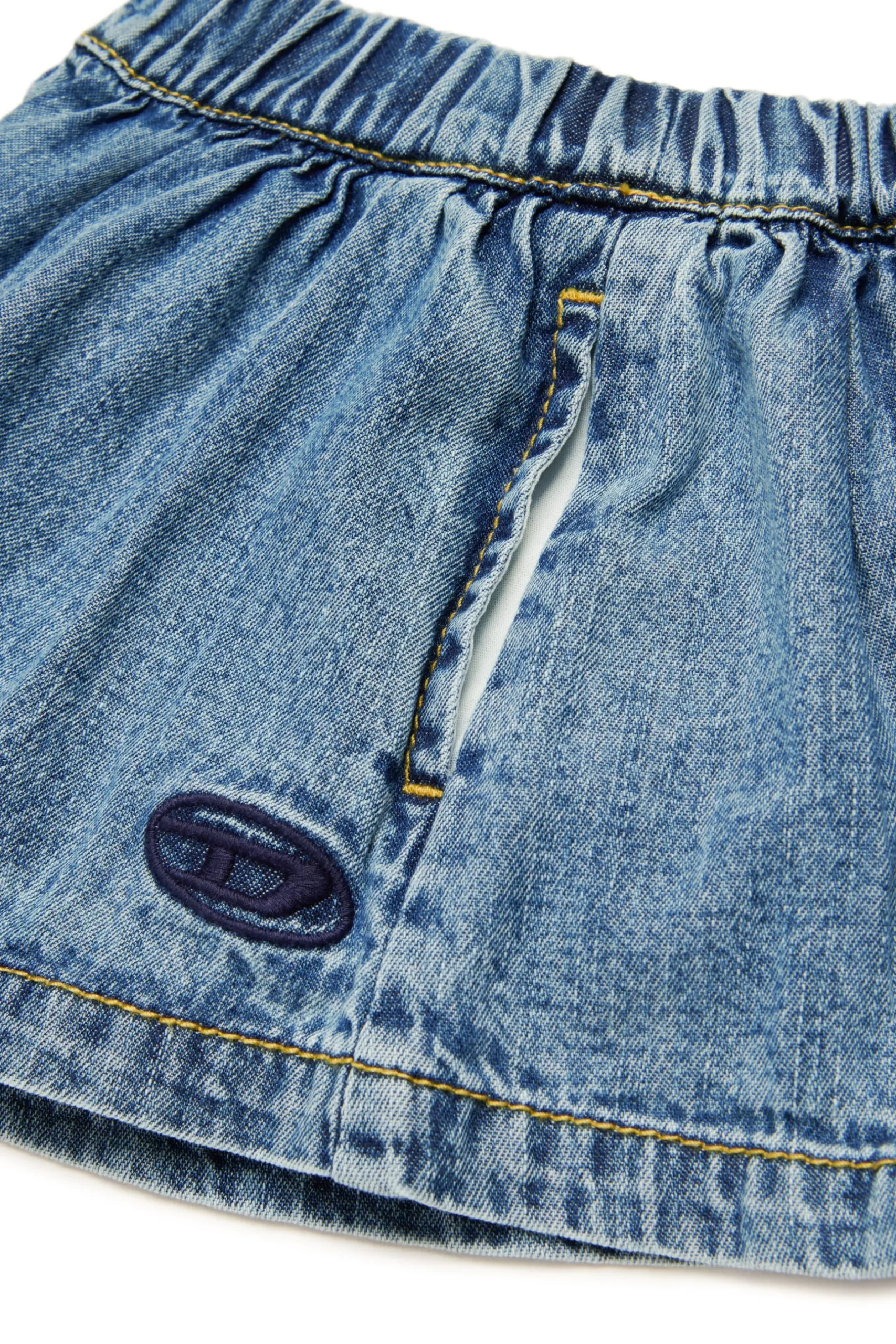 DIESEL Shorts in denim chiaro con logo Oval D | Bambino Denim-Mania | Denim-Mania