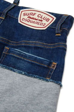 DSQUARED2 Shorts in denim e felpa con patch | Bambino Shorts | Denim-Mania