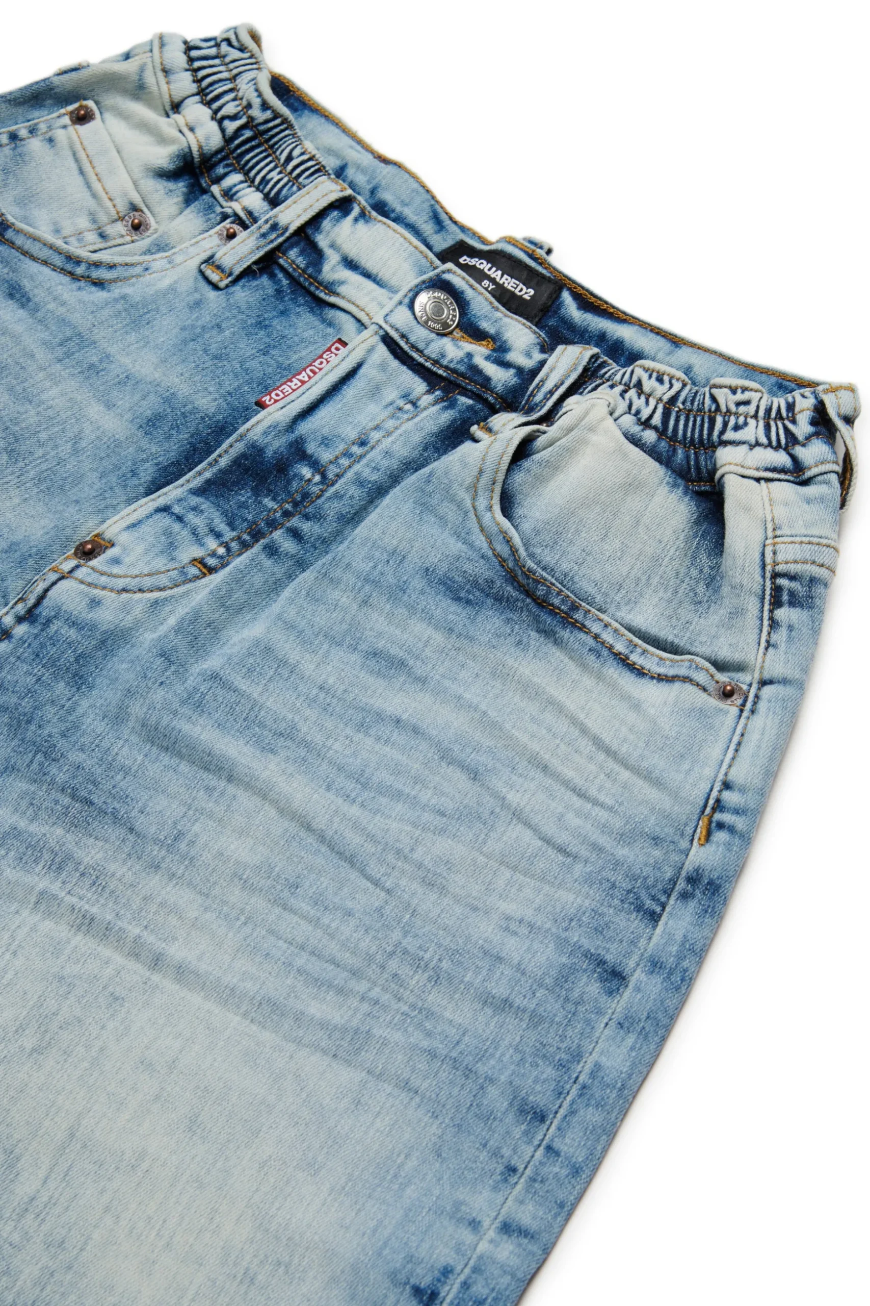 DSQUARED2 Shorts in denim effetto marmorizzato | Bambino Denim-Mania | Denim-Mania