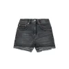 MM6 MAISON MARGIELA Shorts in denim nero con orli a taglio vivo | Bambino Shorts | Denim-Mania