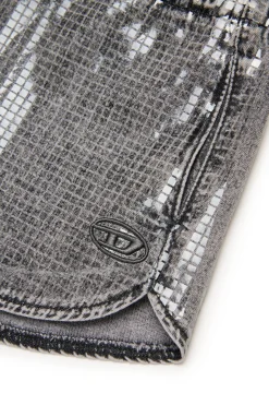 DIESEL Shorts in denim nero con paillettes | Shorts