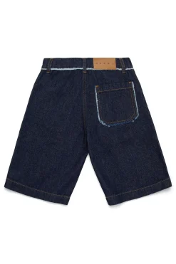 MARNI Shorts in denim scuro con dettagli sfrangiati | Bambino Shorts | Shorts