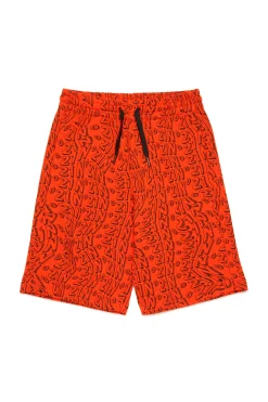 N°21 Shorts in felpa allover Glitch | Bambino Shorts