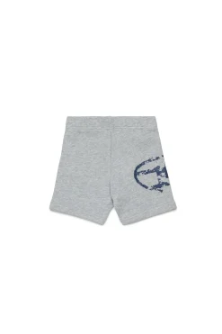 DIESEL Shorts in felpa con logo Oval D effetto used | Bambino Oval D By Diesel | Oval D By Diesel