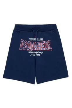 DSQUARED2 Shorts in felpa con stampa college | Bambino Shorts | Activewear