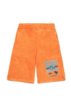 DIESEL Shorts in felpa marmorizzata con scudetto | Bambino Shorts