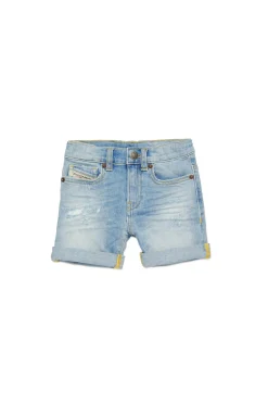 DIESEL Shorts in jeans chiaro con abrasioni | Bambino Denim-Mania | Denim-Mania