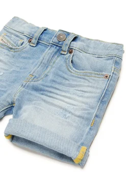 DIESEL Shorts in jeans chiaro con abrasioni | Bambino Denim-Mania | Denim-Mania