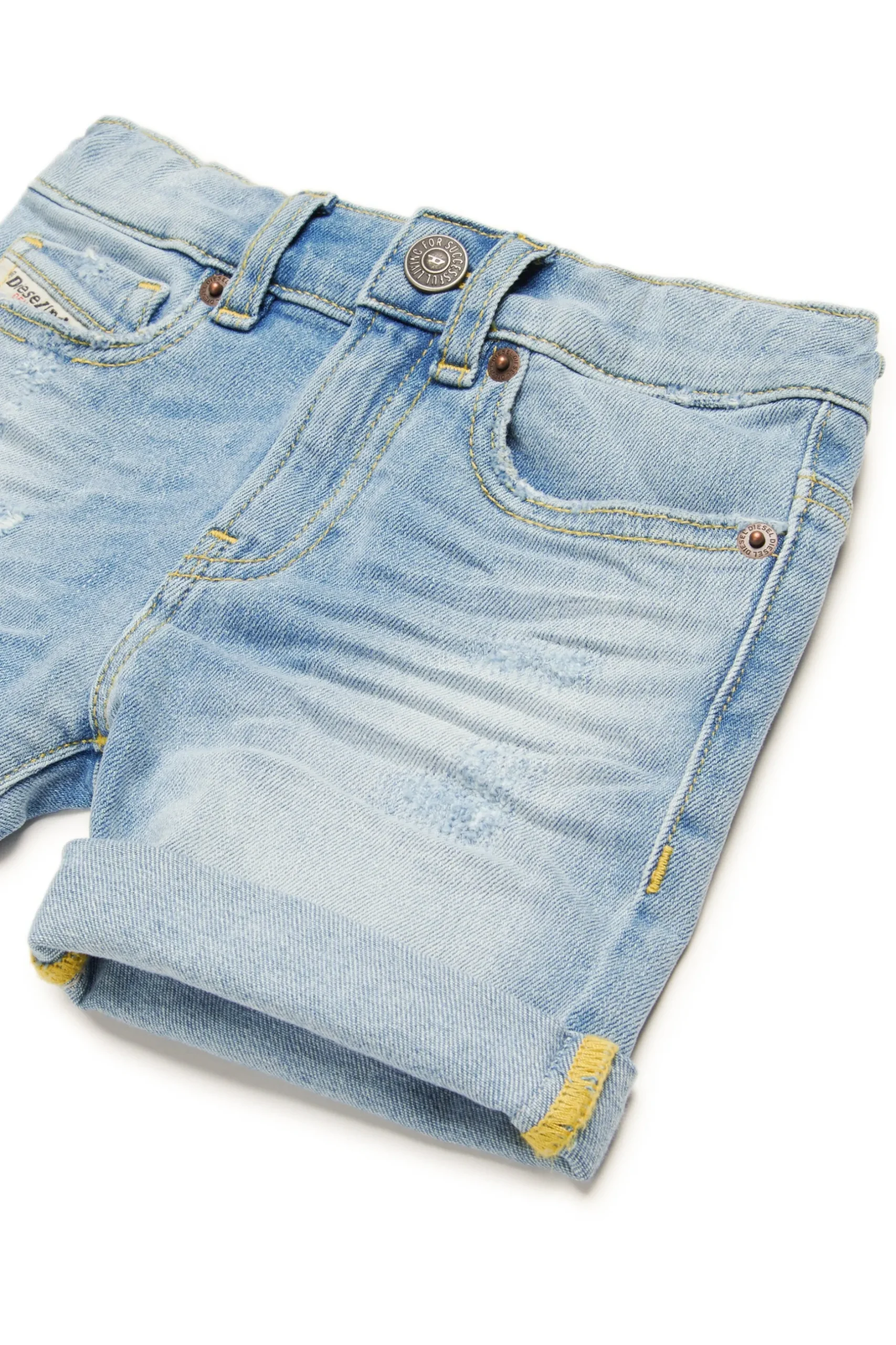 DIESEL Shorts in jeans chiaro con abrasioni | Bambino Denim-Mania | Denim-Mania