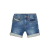 DIESEL Shorts in JoggJeans® blu medio con rotture | Bambino Denim-Mania | Denim-Mania
