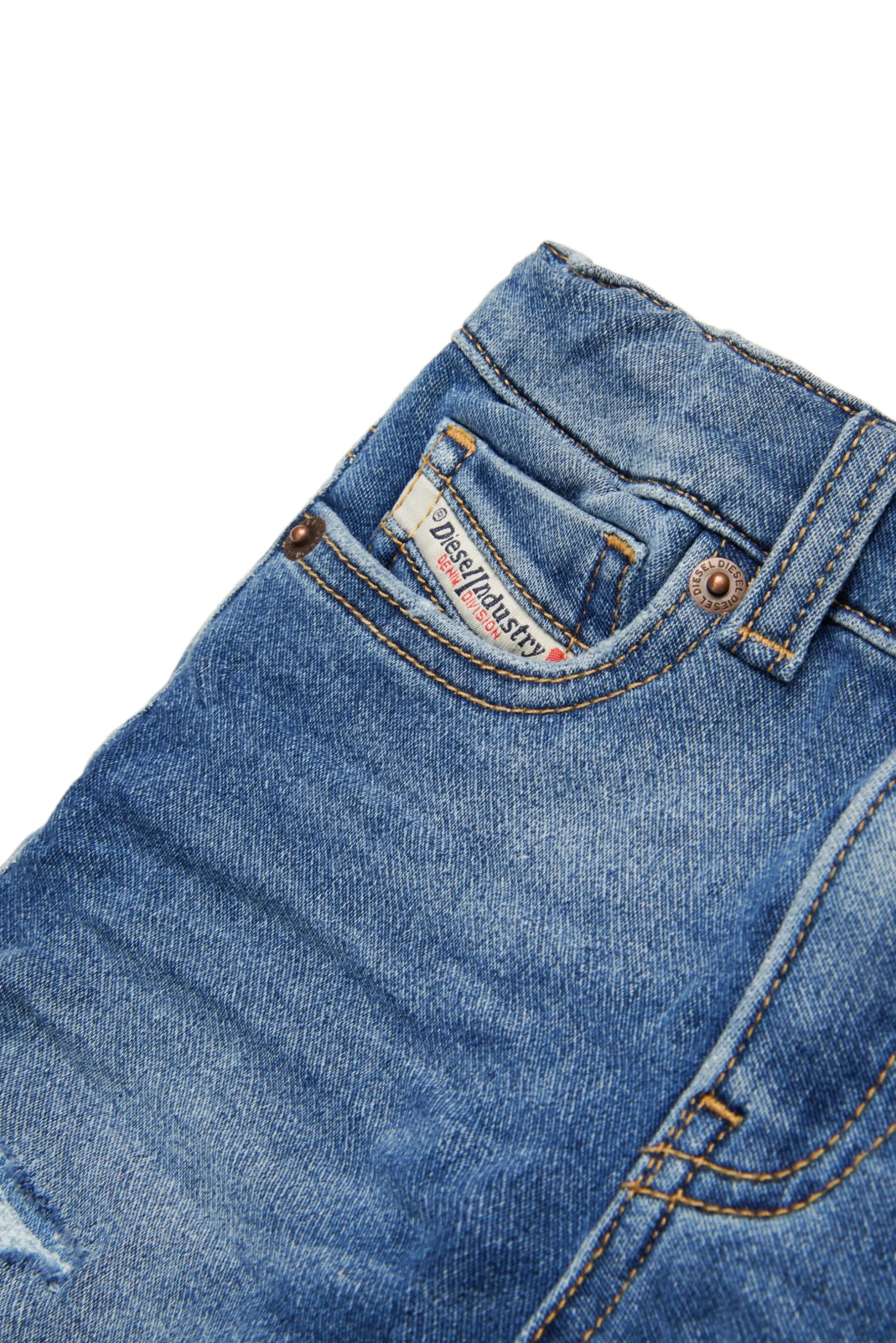 DIESEL Shorts in JoggJeans® blu medio con rotture | Bambino Denim-Mania | Denim-Mania