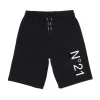 N°21 Shorts neri in felpa con logo | Bambino Shorts