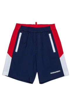 DSQUARED2 Shorts stile tennis in cotone tecnico | Bambino Shorts | Activewear
