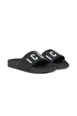 DSQUARED2 Slide slippers with ICON logo | Bambino Sandali E Ciabatte | Ciabatte E Sandali
