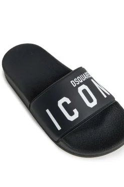 DSQUARED2 Slide slippers with ICON logo | Bambino Sandali E Ciabatte | Ciabatte E Sandali