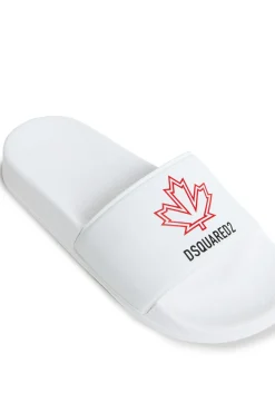 DSQUARED2 Slide slippers with Maple Leaf outline | Bambino Sandali E Ciabatte | Ciabatte E Sandali