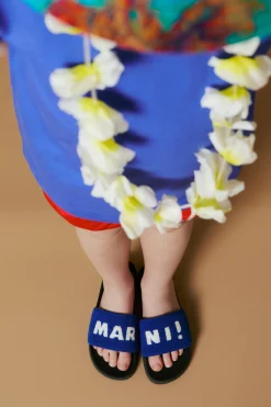 MARNI Sponge slide slippers with maxi logo | Bambino Sandali E Ciabatte | Ciabatte E Sandali