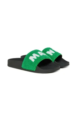MARNI Sponge slide slippers with maxi logo | Bambino Sandali E Ciabatte | Ciabatte E Sandali