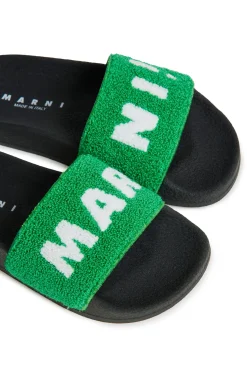 MARNI Sponge slide slippers with maxi logo | Bambino Sandali E Ciabatte | Ciabatte E Sandali