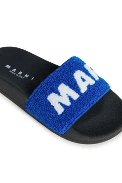 MARNI Sponge slide slippers with maxi logo | Bambino Sandali E Ciabatte | Ciabatte E Sandali