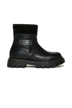 MM6 MAISON MARGIELA Stivali midi in pelle con logo | Stivali E Anfibi | Anfibi E Stivali
