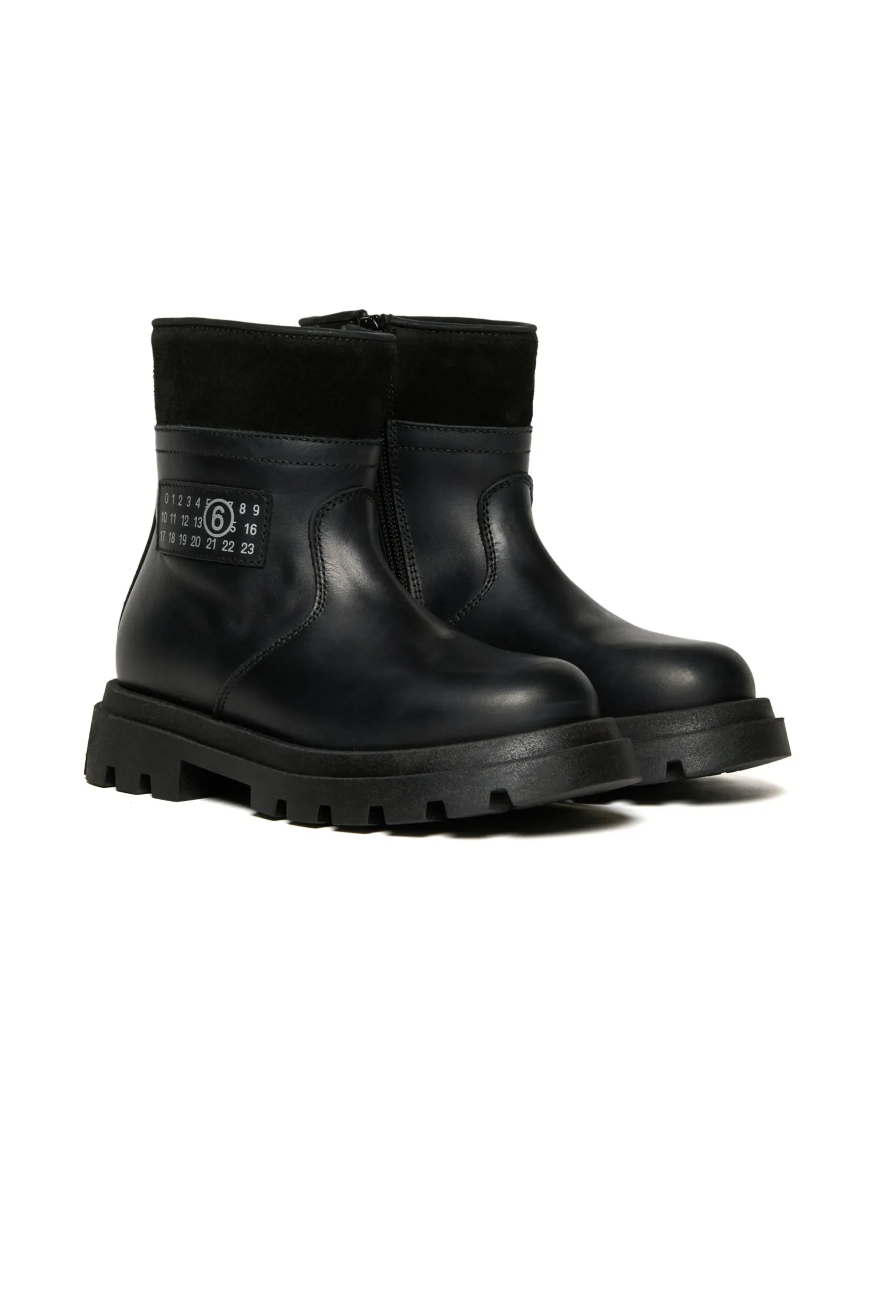 MM6 MAISON MARGIELA Stivali midi in pelle con logo | Stivali E Anfibi | Anfibi E Stivali