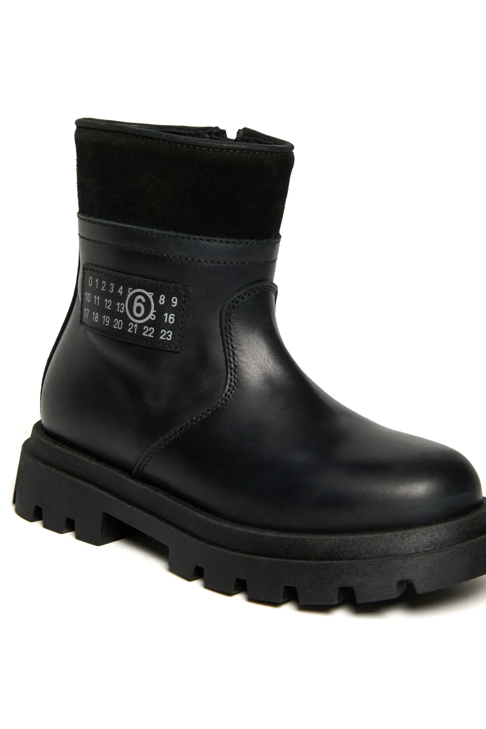 MM6 MAISON MARGIELA Stivali midi in pelle con logo | Stivali E Anfibi | Anfibi E Stivali