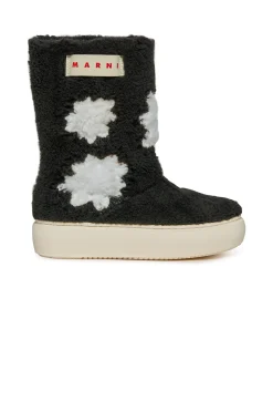 MARNI Stivali midi in teddy con stelle | Stivali E Anfibi | Anfibi E Stivali