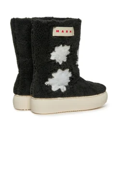 MARNI Stivali midi in teddy con stelle | Stivali E Anfibi | Anfibi E Stivali