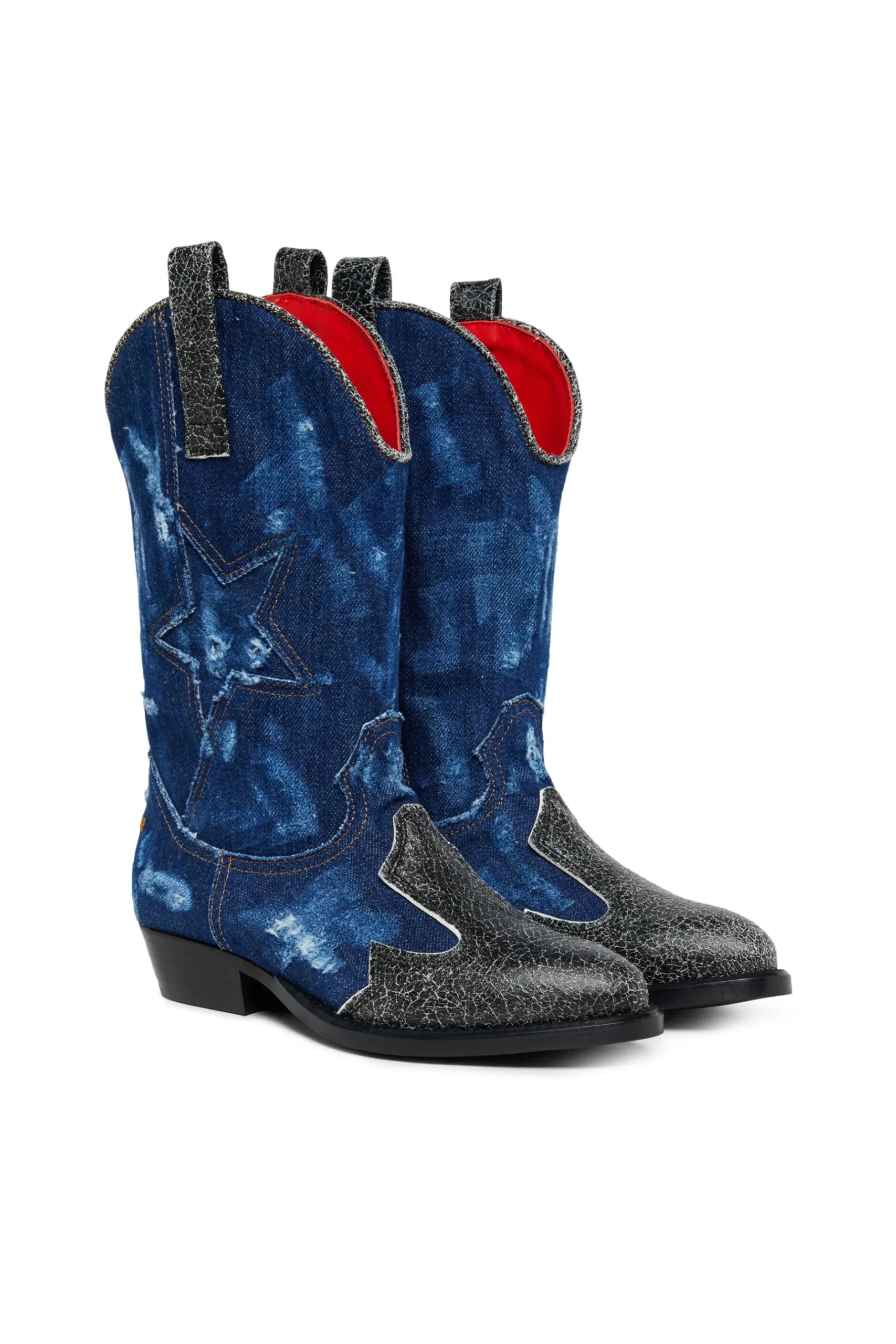 DSQUARED2 Stivali texani in denim Super Star | Stivali E Anfibi | Anfibi E Stivali