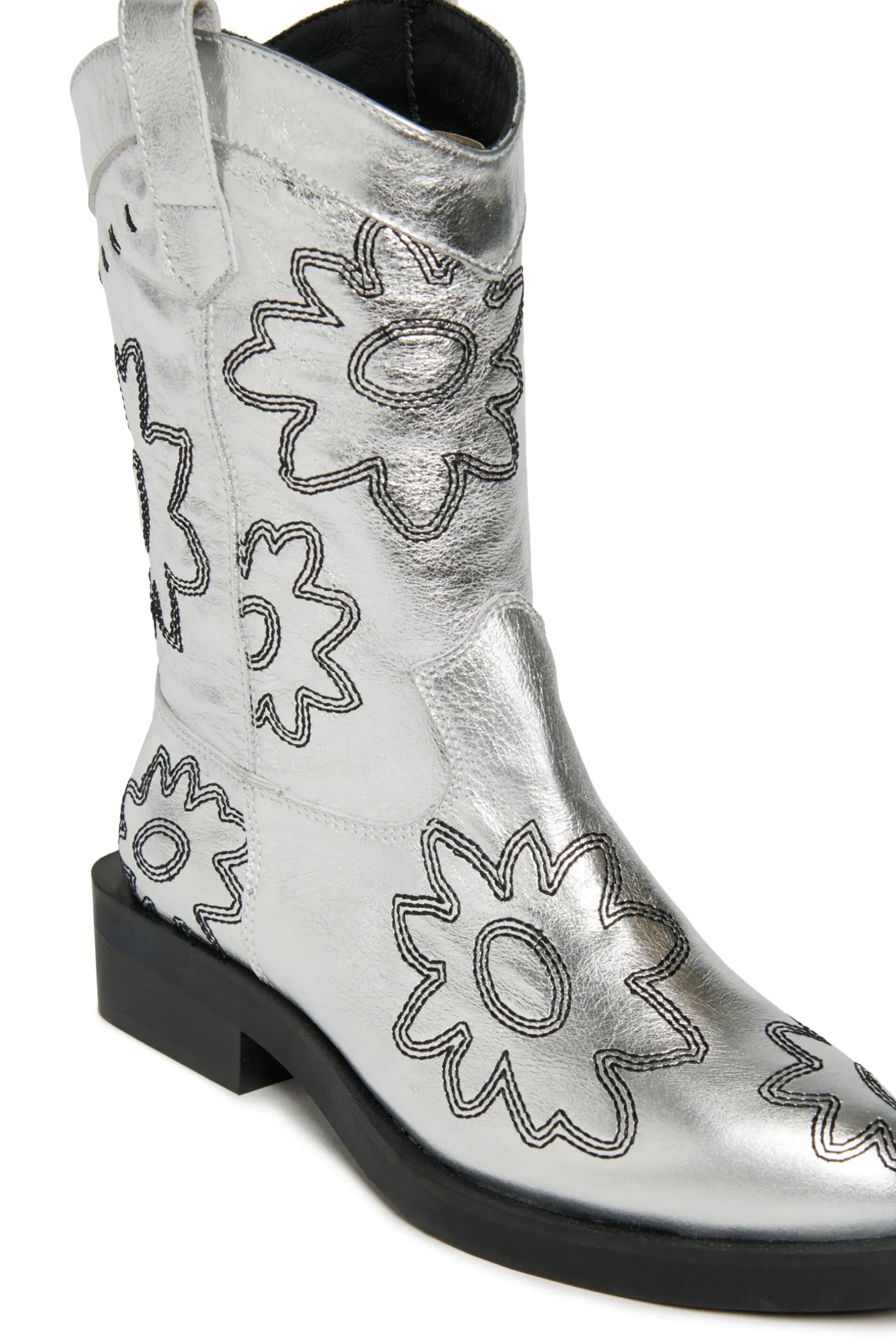 MARNI Stivali texani in pelle con fiori | Stivali E Anfibi | Anfibi E Stivali