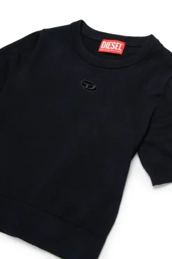 DIESEL Top in maglia rasata con logo Oval D | Bambino Maglieria | Oval D By Diesel